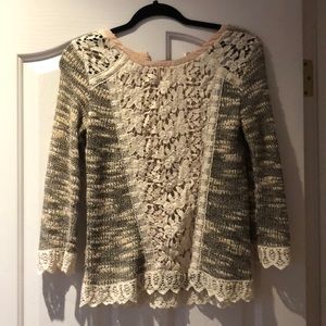 Anthropologie knit and lace top